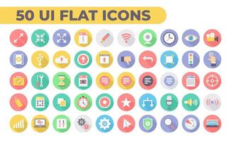 Set Flat User Interfaces Icon vector