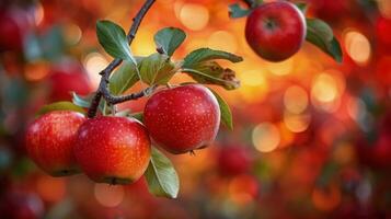AI generated Close-Up of Apple Tree With Apples photo