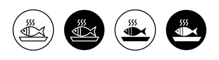 Cooked fish icon vector