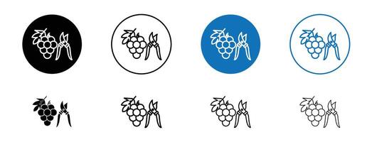 Pruning grape icon vector