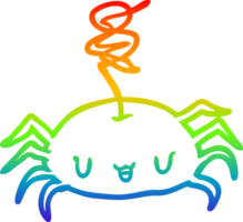 dibujo de línea de degradado de arco iris araña de halloween png