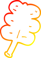 desenho de linha de gradiente quente desenho animado folha outonal png