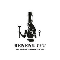 Ancient egyptian god renenutet silhouette, middle east god Logo vector