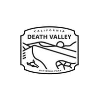 muerte Valle nacional parque logo vector diseño, monoline icono playa símbolo ilustración diseño