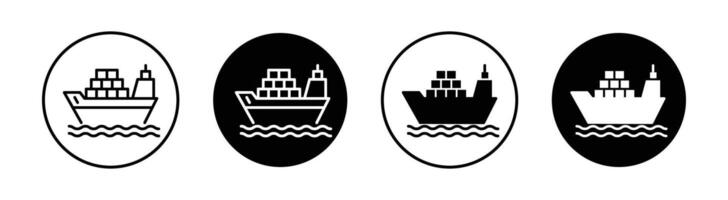 icono de barco de carga vector