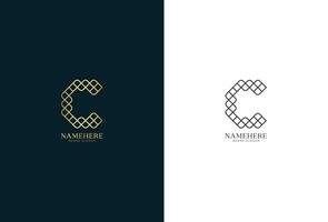 C Logo luxury with golden and black color vector