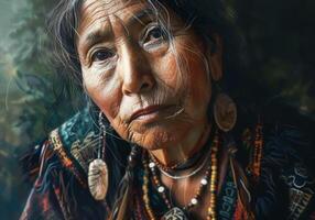 AI generated International day of the world's indigenous people. photo