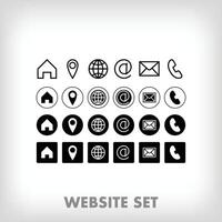 Creative website icon set. Icon template such as location, home, site, phone and mail. vector