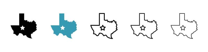 icono de mapa de texas vector