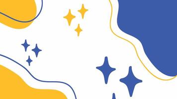 Abstract background with stars. Vector illustration in blue and yellow colors.