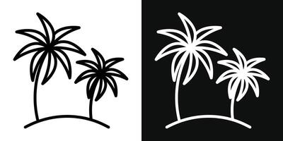 Palms on island icon vector