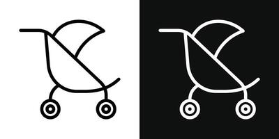 Jogging stroller icon vector