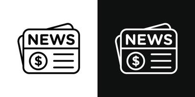 Financial news icon vector