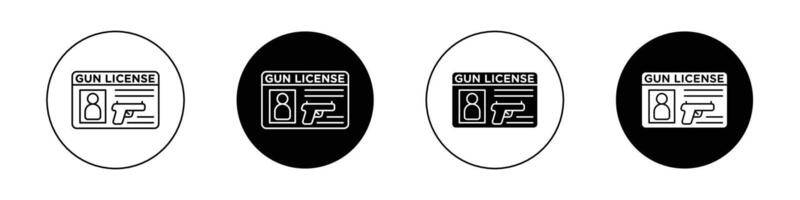 pistola licencia icono vector