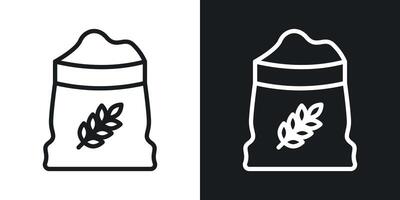 Flour bag icon vector