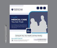 Corporates healthcare and medical social media post design template layout. hospital flyer, clinic social media post design vector set. creative modern medical social media post design vector template
