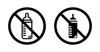 Feeding bottle forbidden icon vector