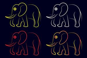 Elephant line art design editable active stroke vector. vector