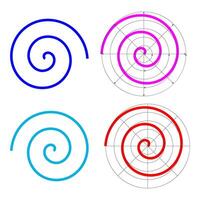 Archimedean arithmetic spiral, rotating with constant angular velocity on a polar graph. vector