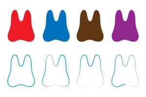 Collection of teeth icons in flat and line art style vectors. vector