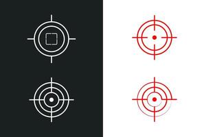 Target destination icon set. Focus cursor bullseye mark collection. vector