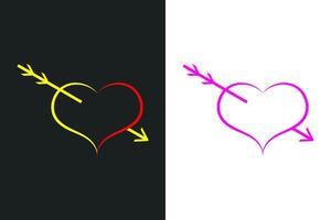 Heart pierced by an arrow icon vector. vector