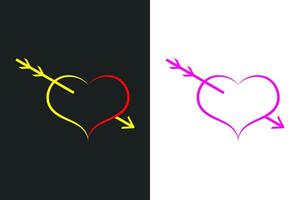 Heart pierced by an arrow icon vector. vector