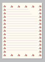Empty writing sheets with line paper templates. vector