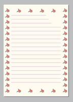 Empty writing sheets with line paper templates. vector