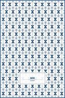 batik pattern with endless blue ornaments and rhombus lines vector