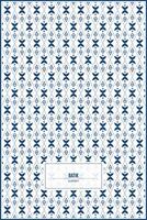 batik pattern with endless blue ornaments and rhombus lines vector