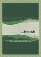 creative cover book with japenes style pattern and gradient green theme vector