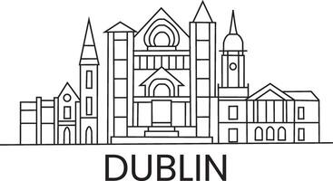 Dublín ciudad línea dibujar gratis vector