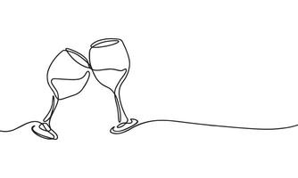 two wine glass illustration vector