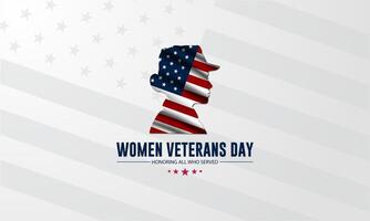 contento mujer veteranos día unido estados de America antecedentes vector ilustración