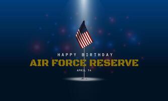 Happy birthday US Air Force Reserve April 14 Background Vector Illustration