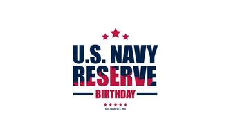 Happy Birthday US Navy Reserve March 03 Background Vector Illustration