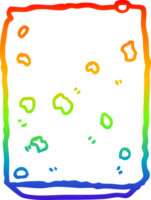 galleta de dibujos animados de dibujo de línea de gradiente de arco iris png
