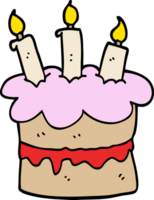 cartoon doodle birthday cake png