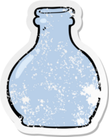 retro distressed sticker of a cartoon old glass vase png