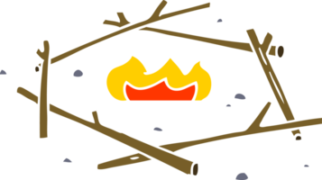 cartoon doodle of a camp fire png