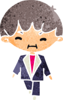 caricatura, kawaii, lindo, hombre de negocios, en, traje png