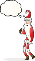 cartoon santa claus with thought bubble png