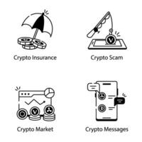 cripto tecnología línea vector