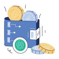 Cryptocurrency Doodle Mini Illustration vector