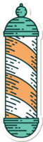 tattoo style sticker of a barbers pole png