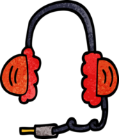 cartoon doodle ear phones png