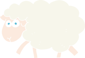 flat color illustration of a cartoon sheep png