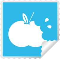 square peeling sticker cartoon juicy apple png