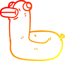 ligne de gradient chaud dessin dessin animé canard anneau jaune png